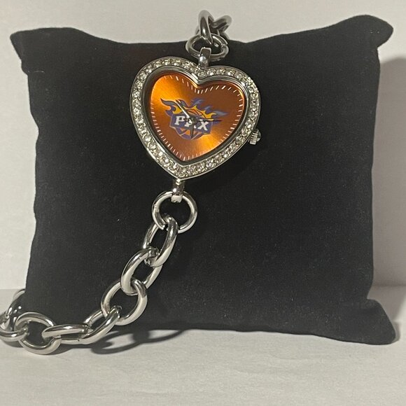 Phoenix Suns NBA Heart Stainless-Steel Bracelet Watch by Game Time NEW